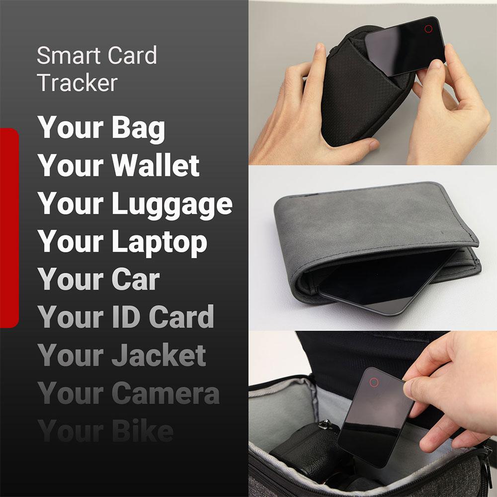 Smart Wallet Tracker Card, Slim Bluetooth Wallet Finder, Both iOS and Android Compatible, Wallet Tracker and Item Locator for Luggage, Purse, Card Bag