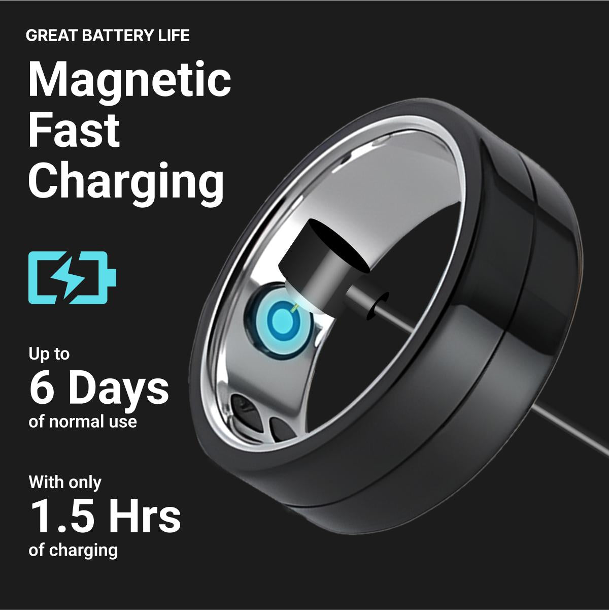 Wearable Smart Ring, Multifunction Health Tracker, Waterproof Smart Ring with Blood Oxygen & Heart Rate Monitoring, New Intelligent Ring Tracker