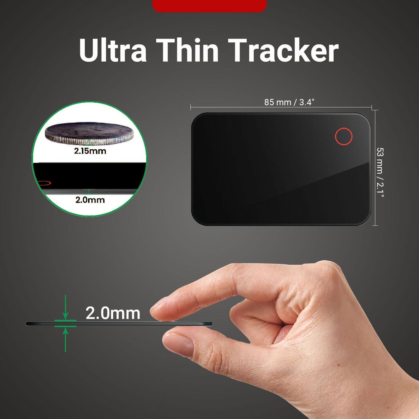 Smart Wallet Tracker Card, Slim Bluetooth Wallet Finder, Both iOS and Android Compatible, Wallet Tracker and Item Locator for Luggage, Purse, Card Bag