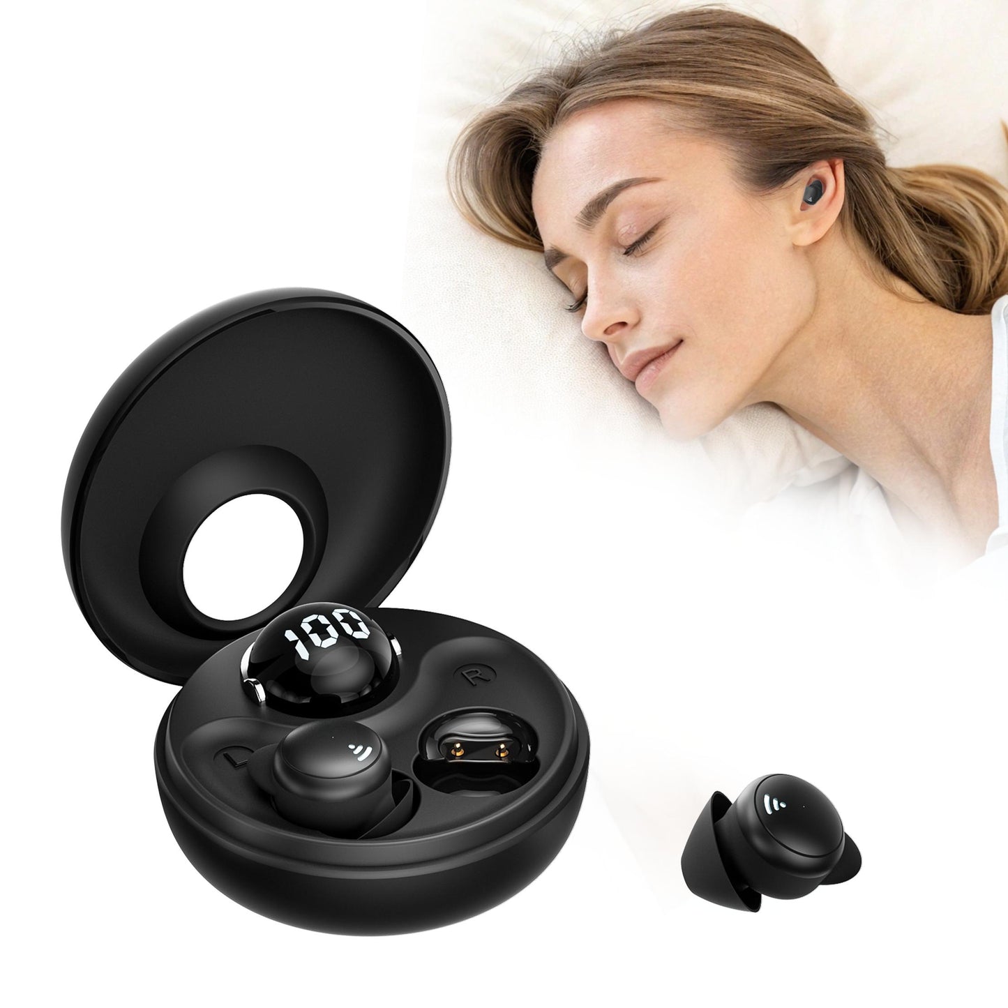 Bluetooth 5.4 Wireless Invisible Sleep earbud,  Silicone Earbuds Comfortable ,pressure free,noise reduction